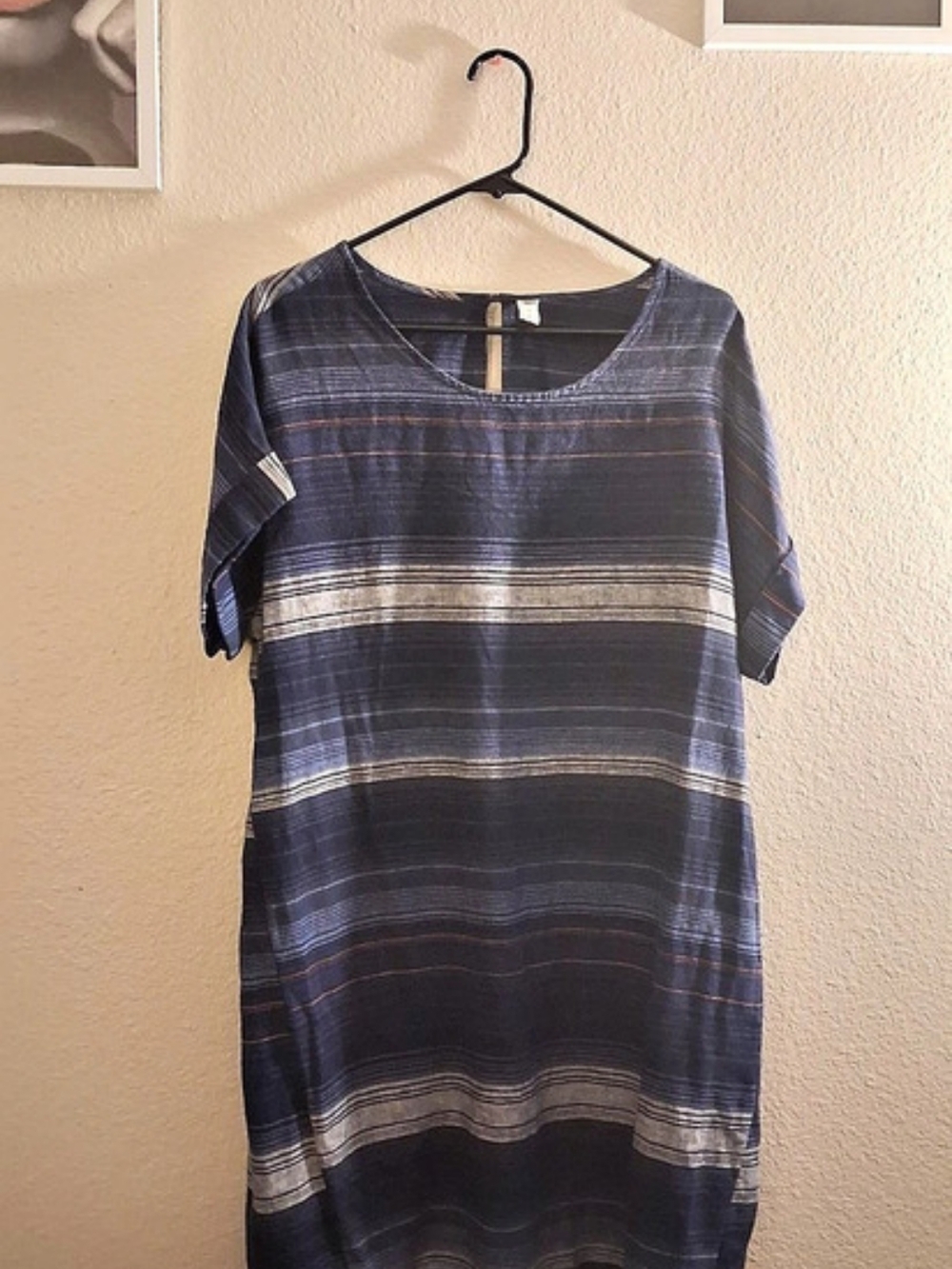 Old Navy Striped Mini Dress in Blue & Gray Size Large